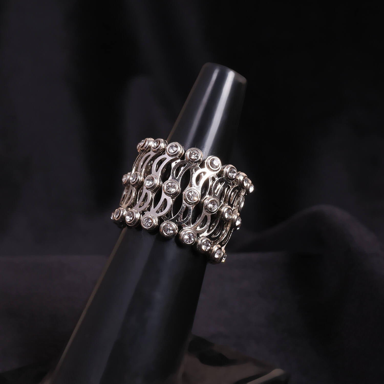 Silver Ring For Men's Design | Both Side D Cut Black Plate Design |